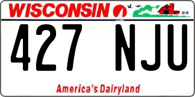WI license plate 427NJU