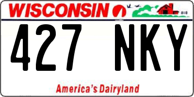 WI license plate 427NKY