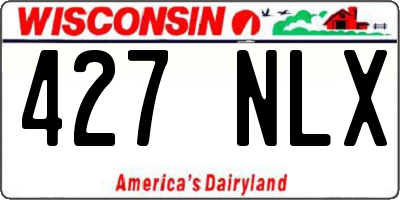 WI license plate 427NLX