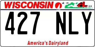 WI license plate 427NLY