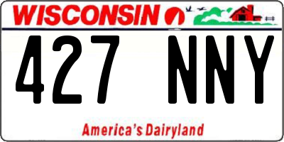 WI license plate 427NNY