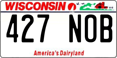 WI license plate 427NOB
