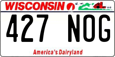 WI license plate 427NOG