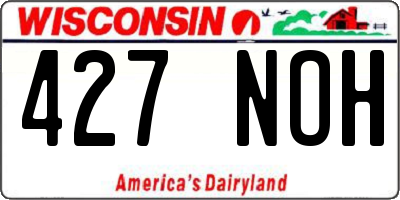 WI license plate 427NOH