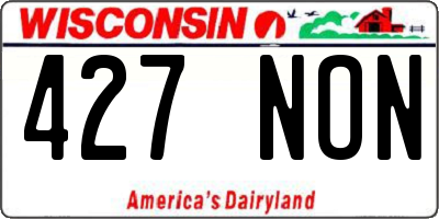 WI license plate 427NON