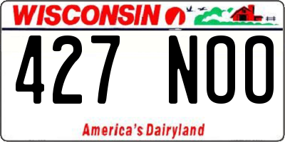 WI license plate 427NOO