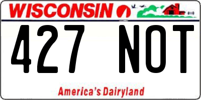 WI license plate 427NOT