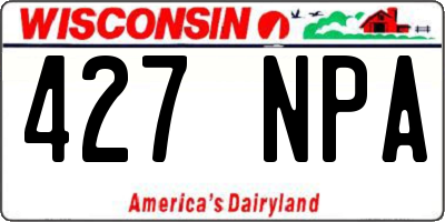 WI license plate 427NPA
