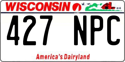 WI license plate 427NPC