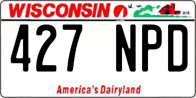 WI license plate 427NPD
