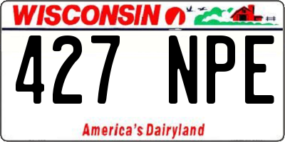 WI license plate 427NPE