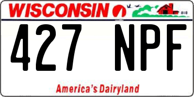 WI license plate 427NPF