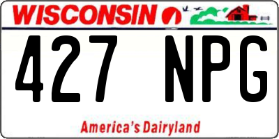 WI license plate 427NPG
