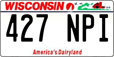 WI license plate 427NPI