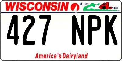 WI license plate 427NPK