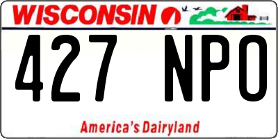 WI license plate 427NPO