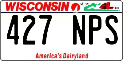 WI license plate 427NPS