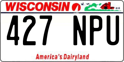 WI license plate 427NPU