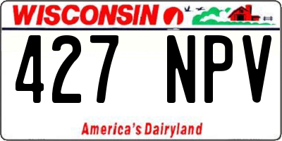 WI license plate 427NPV