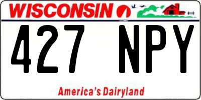 WI license plate 427NPY