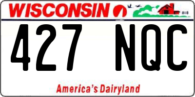 WI license plate 427NQC