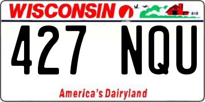 WI license plate 427NQU