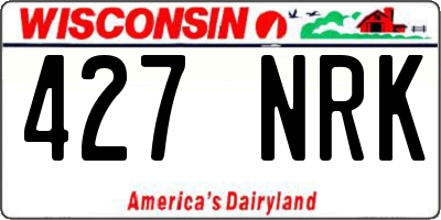 WI license plate 427NRK