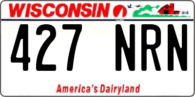 WI license plate 427NRN