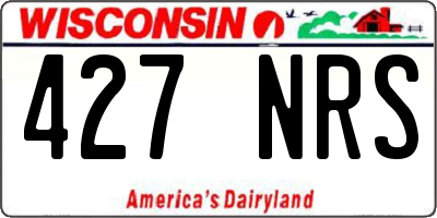 WI license plate 427NRS
