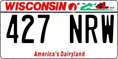 WI license plate 427NRW