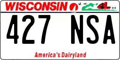 WI license plate 427NSA