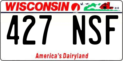 WI license plate 427NSF