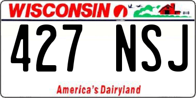 WI license plate 427NSJ