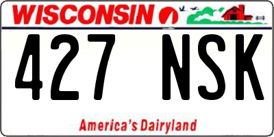 WI license plate 427NSK