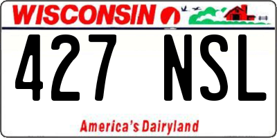 WI license plate 427NSL