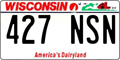 WI license plate 427NSN