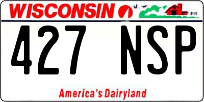 WI license plate 427NSP