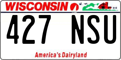 WI license plate 427NSU