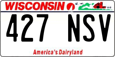 WI license plate 427NSV