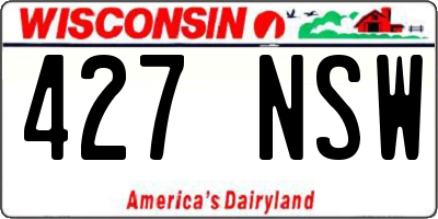 WI license plate 427NSW