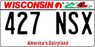 WI license plate 427NSX