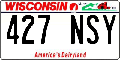 WI license plate 427NSY