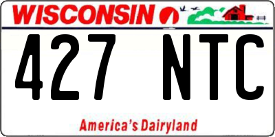 WI license plate 427NTC