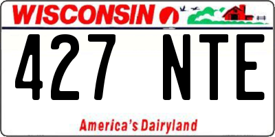 WI license plate 427NTE