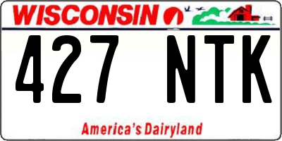 WI license plate 427NTK