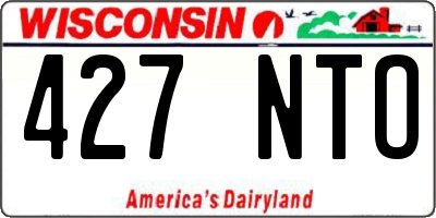 WI license plate 427NTO