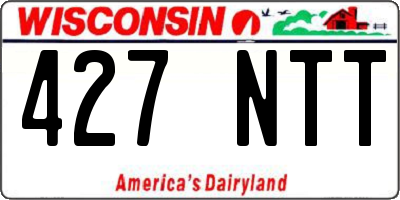 WI license plate 427NTT