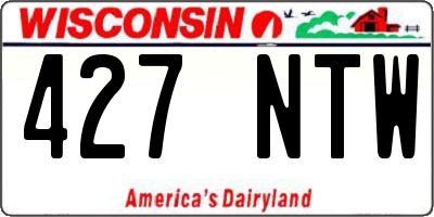 WI license plate 427NTW