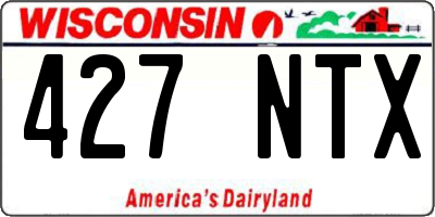 WI license plate 427NTX