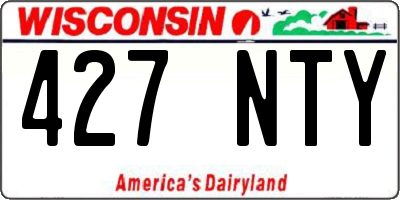 WI license plate 427NTY